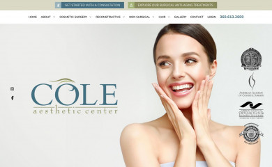 coleaestheticcenter.com screenshot